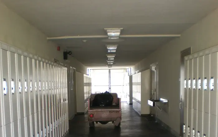 ECHS SSF hallway with lockers