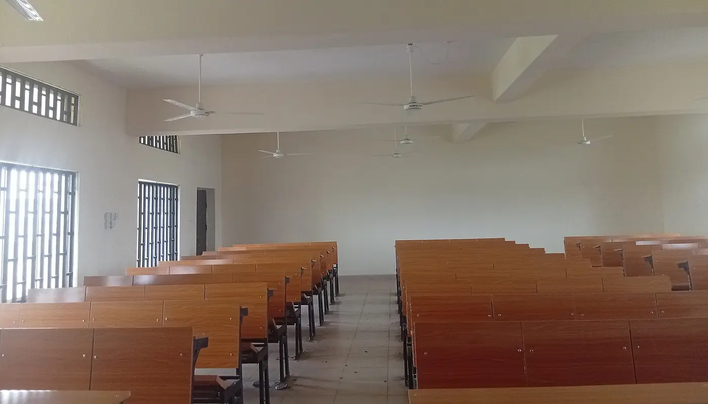 Rows of Desks in Lecture Theatre